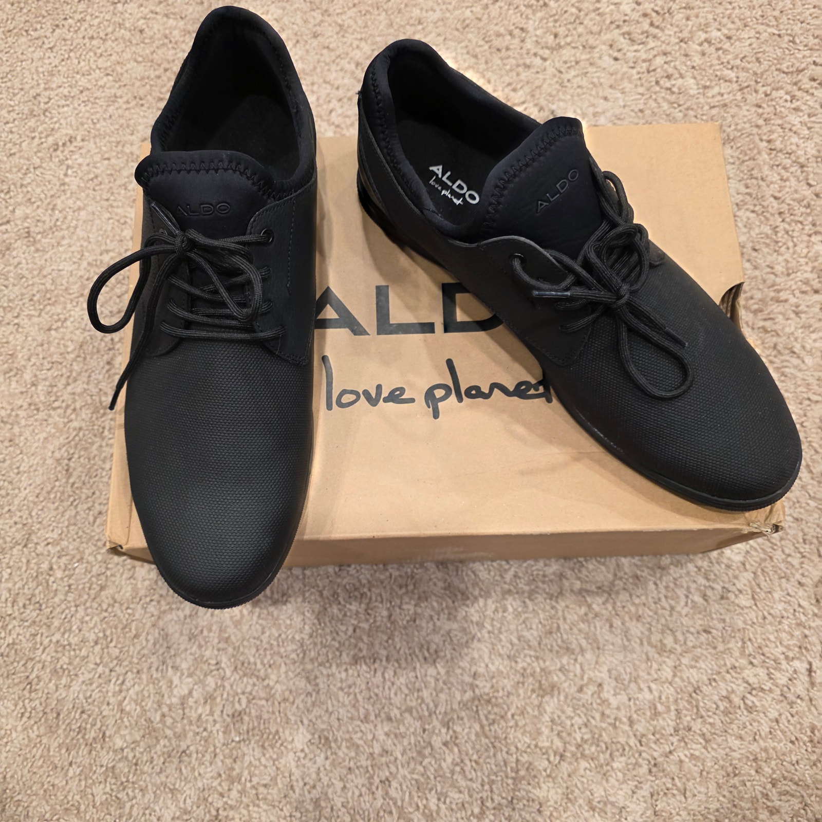 Nib Aldo Love Planet Reid Black Sneakers Men's Sz 9.5